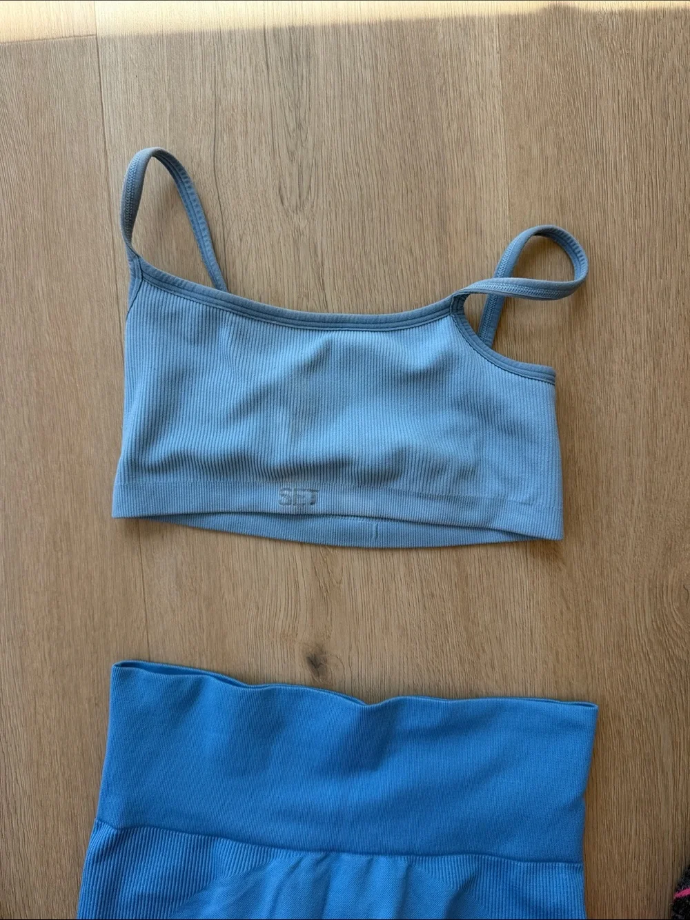Set Active Small Seamless High-Waist Leggings in Light Blue